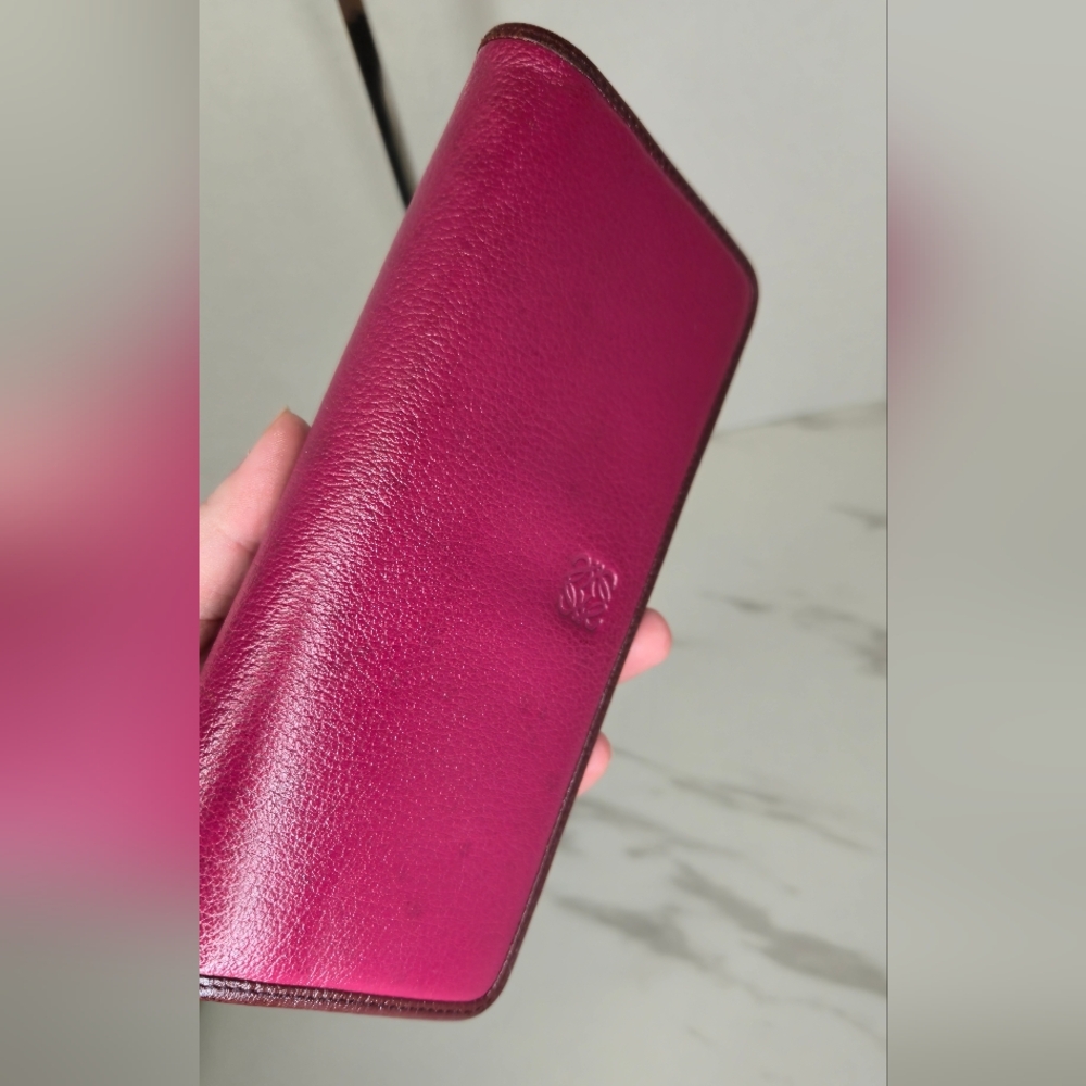 Loewe Anagram Raspberry Pink Leather Long Wallet - Picture 8 of 12
